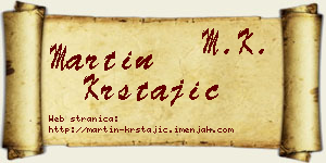 Martin Krstajić vizit kartica